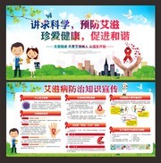 科学预防艾滋病健康展板图片