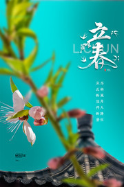 简约大气立春中国传统二十四节气海报设计