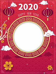 中国风喜庆新年相框背景图片