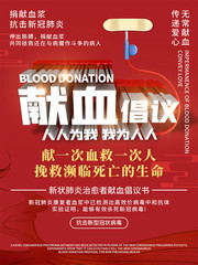 献血倡议书公益宣传海报图片