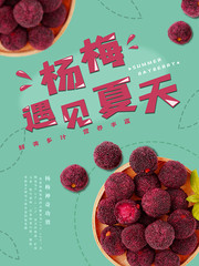 夏天杨梅水果海报设计