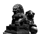 石狮子中国风元素图片
