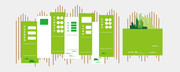 企业文化墙绿色风格展板图片