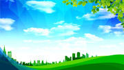 绿色城市环保海报宣传栏背景图片