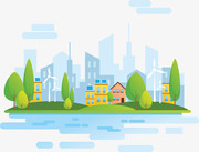 环保绿色能源城市矢量图片