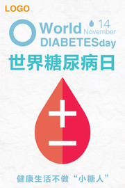 世界糖尿病日健康宣传海报图片