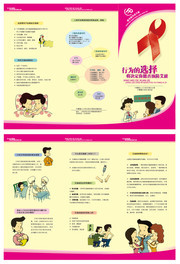 艾滋病预防知识三折页图片模板