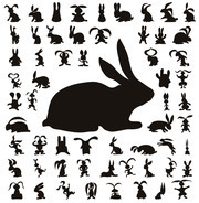 兔子剪影矢量图片下载