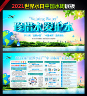 2021年世界水日和中国水周主题展板