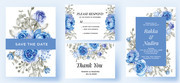蓝色花纹花卉卡片矢量