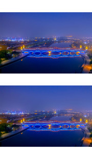 曲阜大沂河桥夜景图片
