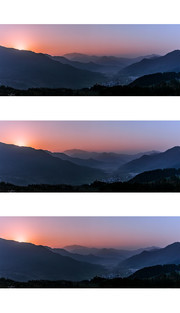 山峰日出摄影图