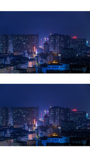 信阳民权路街区夜景图片
