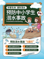 预防中小学生溺水事故宣传海报图片