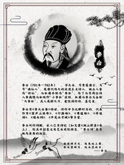中国风名人介绍宣传海报图片
