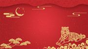 红色喜庆春节展板背景