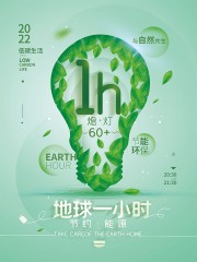 地球1小时节约能源公益海报