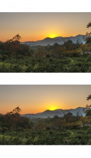 日落山间秋色美摄影图