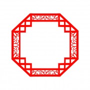六边形中式边框设计素材下载