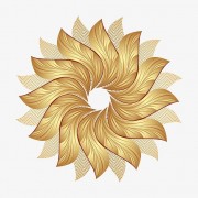 金色花纹花朵矢量素材