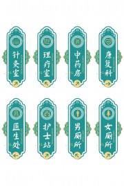 中式中医院标识牌门牌模板