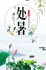 中国风处暑传统节气海报