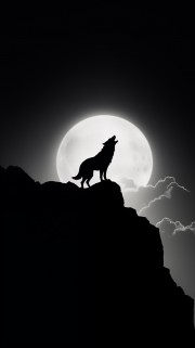 月色下狼吼的图片