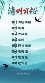 清明节8种习俗海报