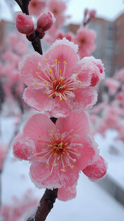 冬天雪梅特写图片