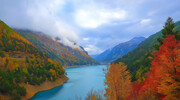 秋天山水风景图片素材