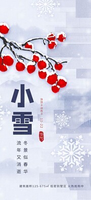 冬天小雪二十四节气海报