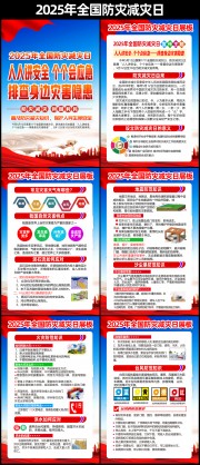 2025年全国防灾减灾日宣传挂图图片模板