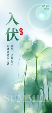 三伏天入伏节气祝福海报