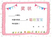 暑期结业奖状word图片素材