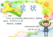 学校奖状WORD格式暑期班结业奖状模板