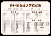 美食烧烤菜单价目表图片下载