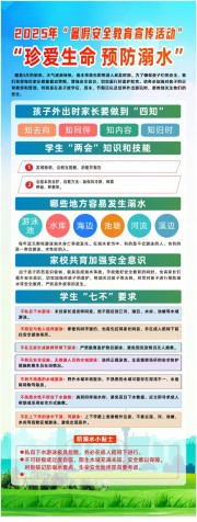 暑假安全教育预防溺水宣传展架