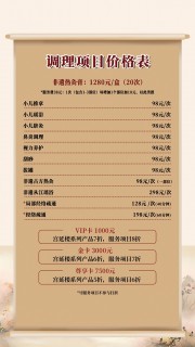 中医养生价格单图片
