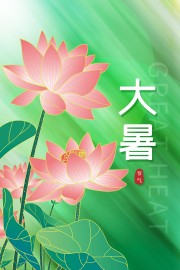 简约唯美二十四节气大暑海报