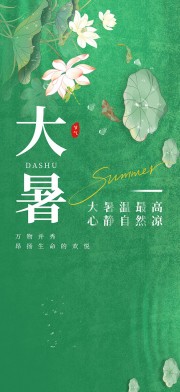 绿色大暑节气广告