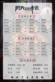 餐厅价目表图片素材