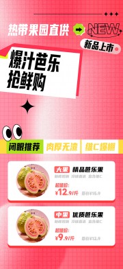 红色芭乐水果促销宣传海报