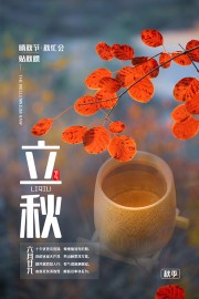 唯美萧瑟立秋节气海报
