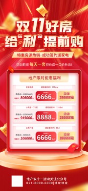 双11好房地产促销活动海报