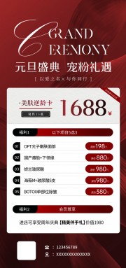 美容院元旦促销价格表海报
