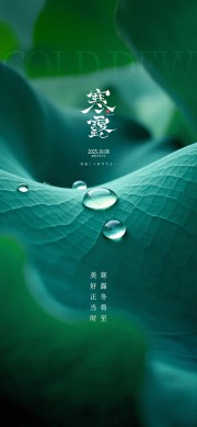 绿色寒露节气广告