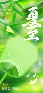 绿色夏至节气海报
