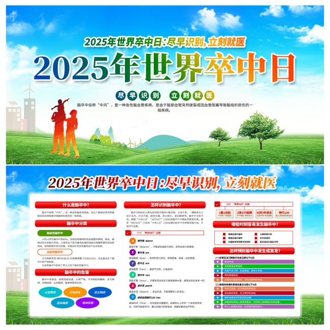 2025年世界卒中日宣传栏展板