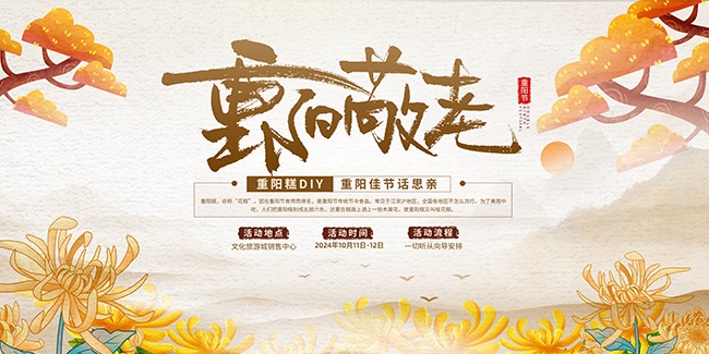 九九重阳节传统节日宣传展板