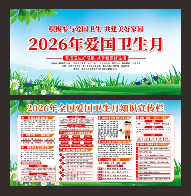 2026年第38个全国爱国卫生月展板图片